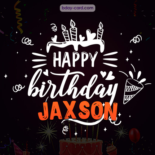 Black Happy Birthday cards for Jaxson