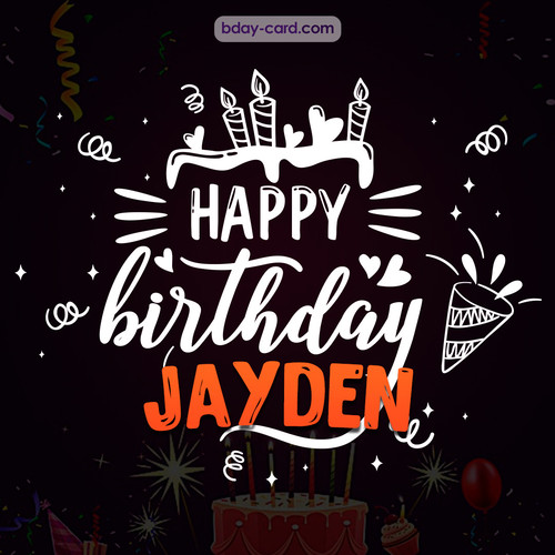 Black Happy Birthday cards for Jayden