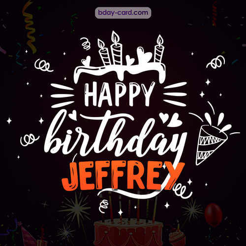 Black Happy Birthday cards for Jeffrey