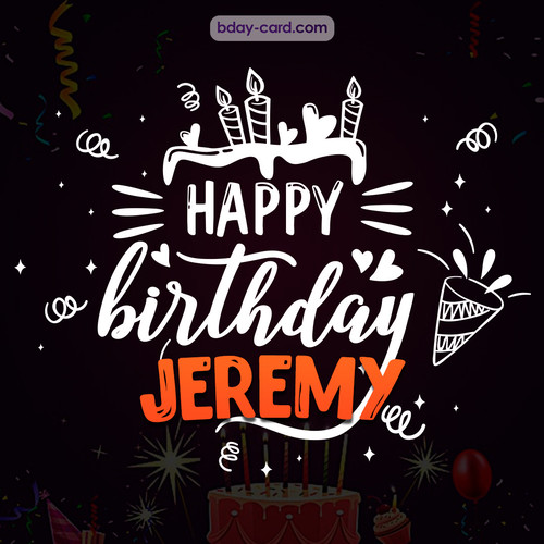 Black Happy Birthday cards for Jeremy