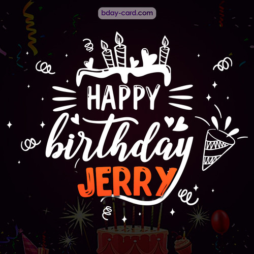 Black Happy Birthday cards for Jerry