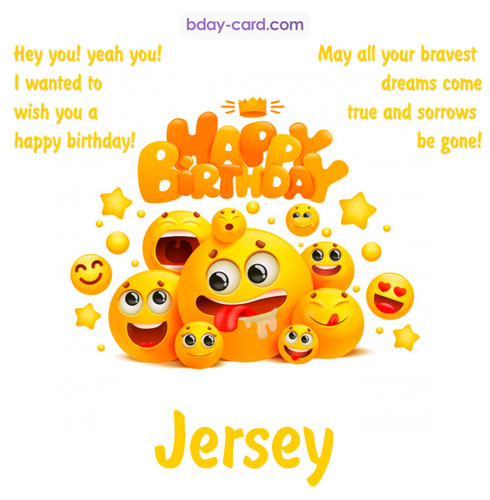 Happy Birthday images for Jersey with Emoticons