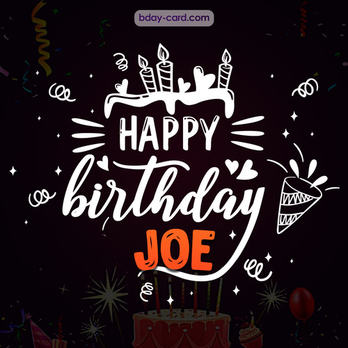 Black Happy Birthday cards for Joe