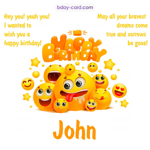 Happy Birthday images for John with Emoticons