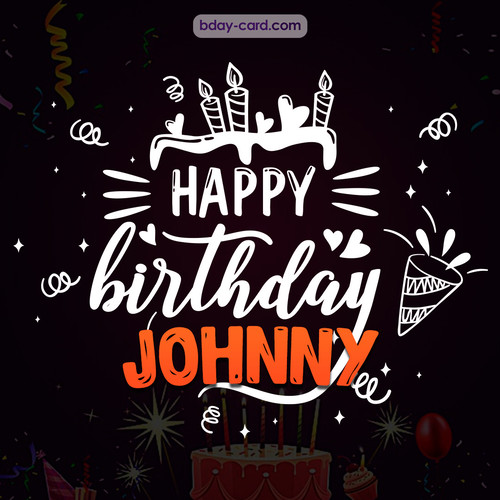 Black Happy Birthday cards for Johnny