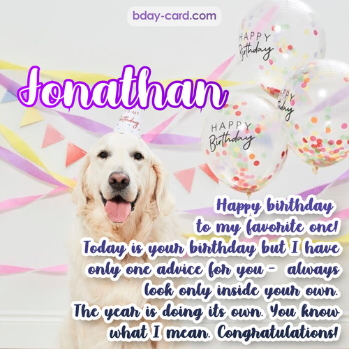 Happy Birthday pics for Jonathan with Dog