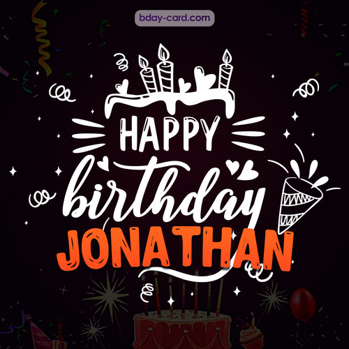 Black Happy Birthday cards for Jonathan