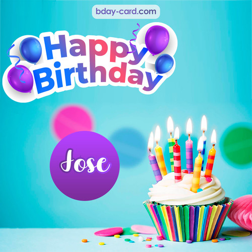 Birthday photos for Jose with Cupcake
