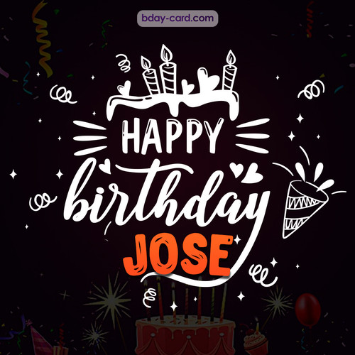 Black Happy Birthday cards for Jose