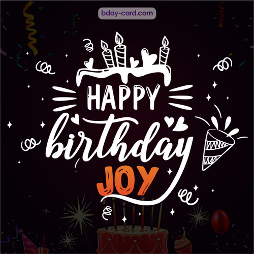 Black Happy Birthday cards for Joy
