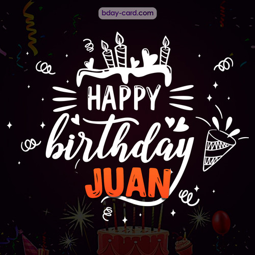 Black Happy Birthday cards for Juan