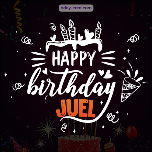 Black Happy Birthday cards for Juel