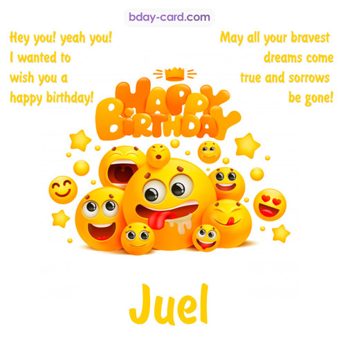 Happy Birthday images for Juel with Emoticons