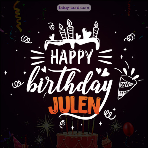 Black Happy Birthday cards for Julen