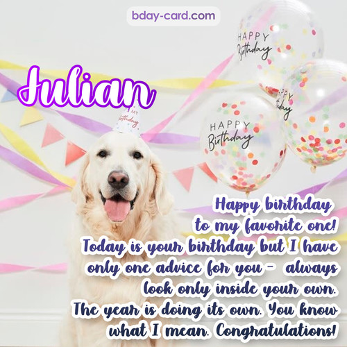 Happy Birthday pics for Julian with Dog
