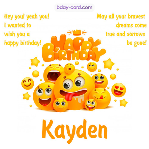 Happy Birthday images for Kayden with Emoticons