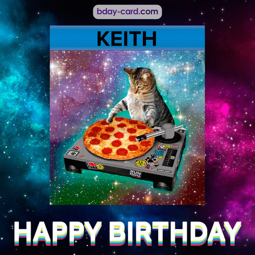 Meme with a cat for Keith - Happy Birthday