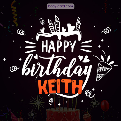 Black Happy Birthday cards for Keith