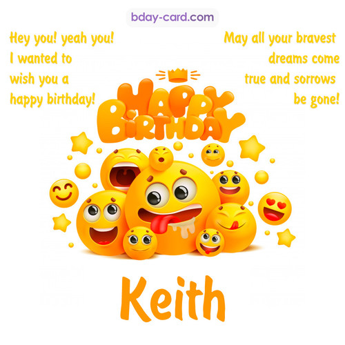 Happy Birthday images for Keith with Emoticons