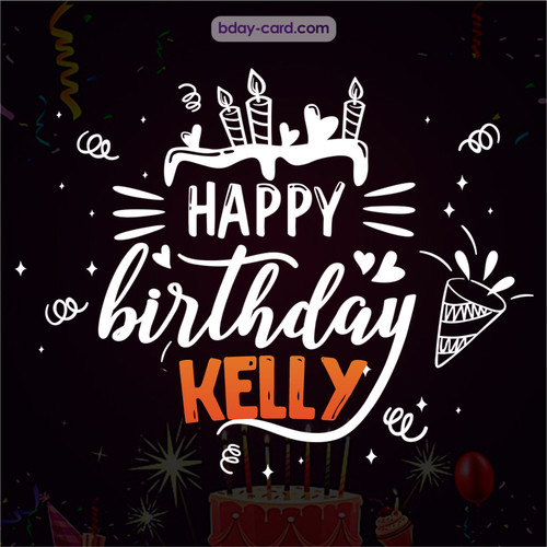 Black Happy Birthday cards for Kelly