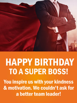 Heres to you happy birthday wishes card for boss when it ...
