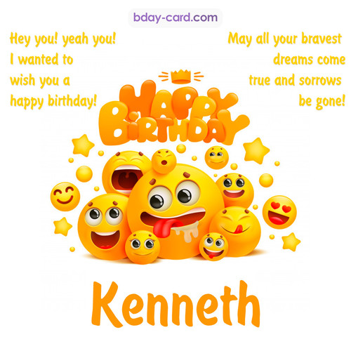 Happy Birthday images for Kenneth with Emoticons