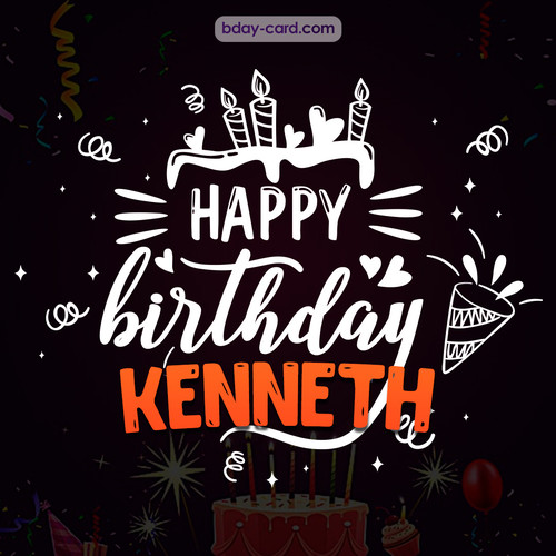 Black Happy Birthday cards for Kenneth