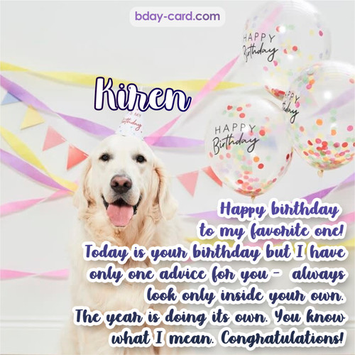Happy Birthday pics for Kiren with Dog