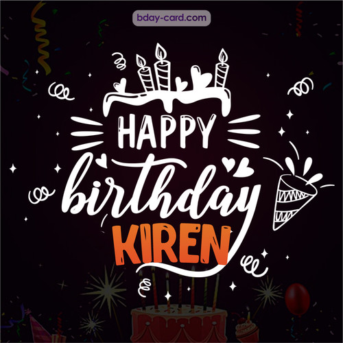 Black Happy Birthday cards for Kiren