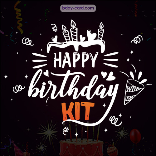 Black Happy Birthday cards for Kit