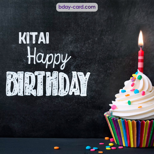 Happy Birthday images for Kitai with Cupcake