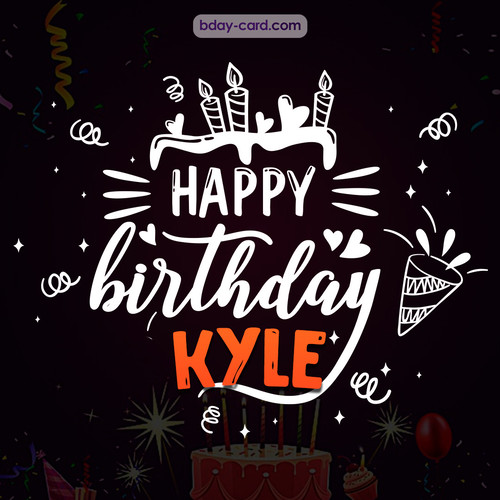 Black Happy Birthday cards for Kyle