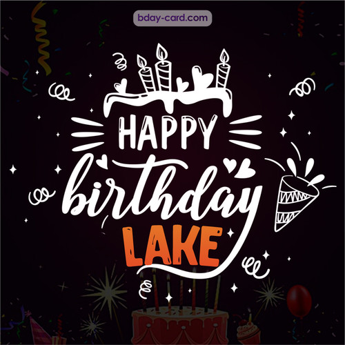 Black Happy Birthday cards for Lake