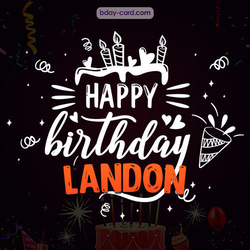 Black Happy Birthday cards for Landon