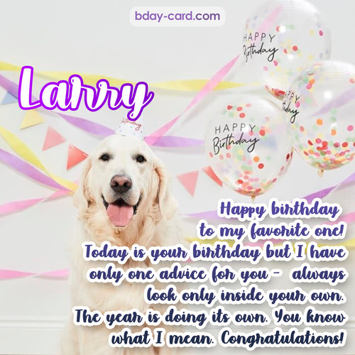 Happy Birthday pics for Larry with Dog