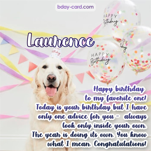 Happy Birthday pics for Laurence with Dog
