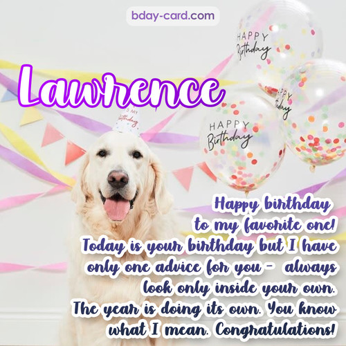 Happy Birthday pics for Lawrence with Dog