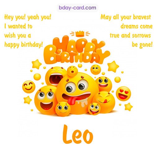 Happy Birthday images for Leo with Emoticons
