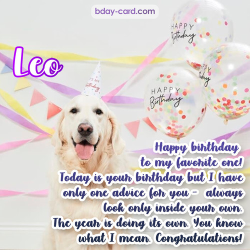 Happy Birthday pics for Leo with Dog