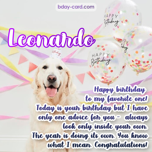 Happy Birthday pics for Leonardo with Dog