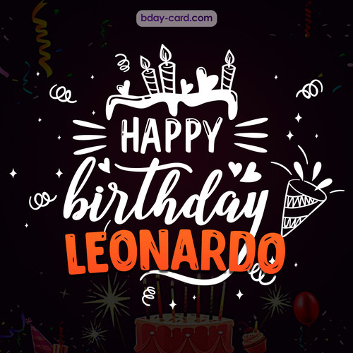 Black Happy Birthday cards for Leonardo