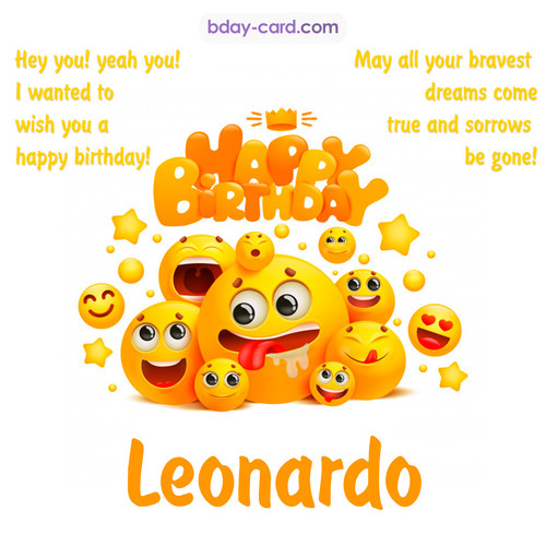 Happy Birthday images for Leonardo with Emoticons