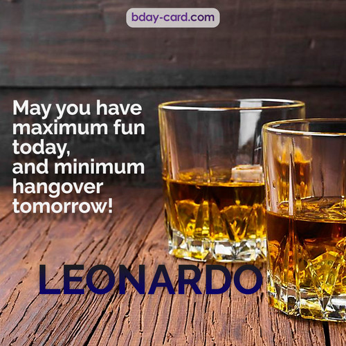 Greetings pics for Leonardo with Whiskey