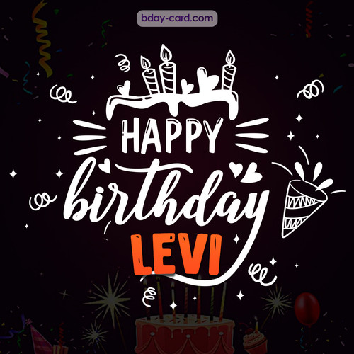 Black Happy Birthday cards for Levi