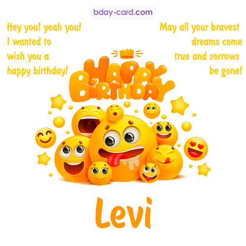 Happy Birthday images for Levi with Emoticons