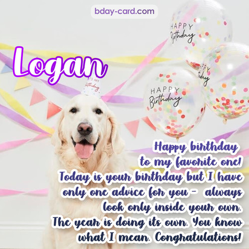 Happy Birthday pics for Logan with Dog