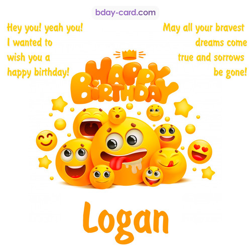 Happy Birthday images for Logan with Emoticons