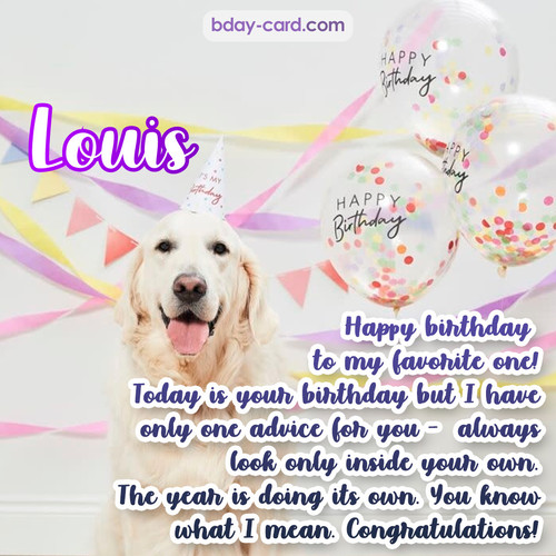 Happy Birthday pics for Louis with Dog