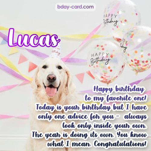 Happy Birthday pics for Lucas with Dog