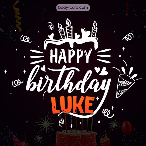 Black Happy Birthday cards for Luke